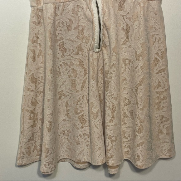 42-Heart Soul Cream Floral Lace Print A-Line Mini Dress Size Large - Picture 7 of 8